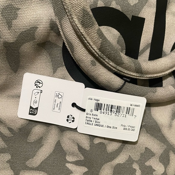 NWT Alo Yoga Shopper Tote Bag Tie Dye Oversized Heavy Duty Canvas Grey/Black - Picture 8 of 9